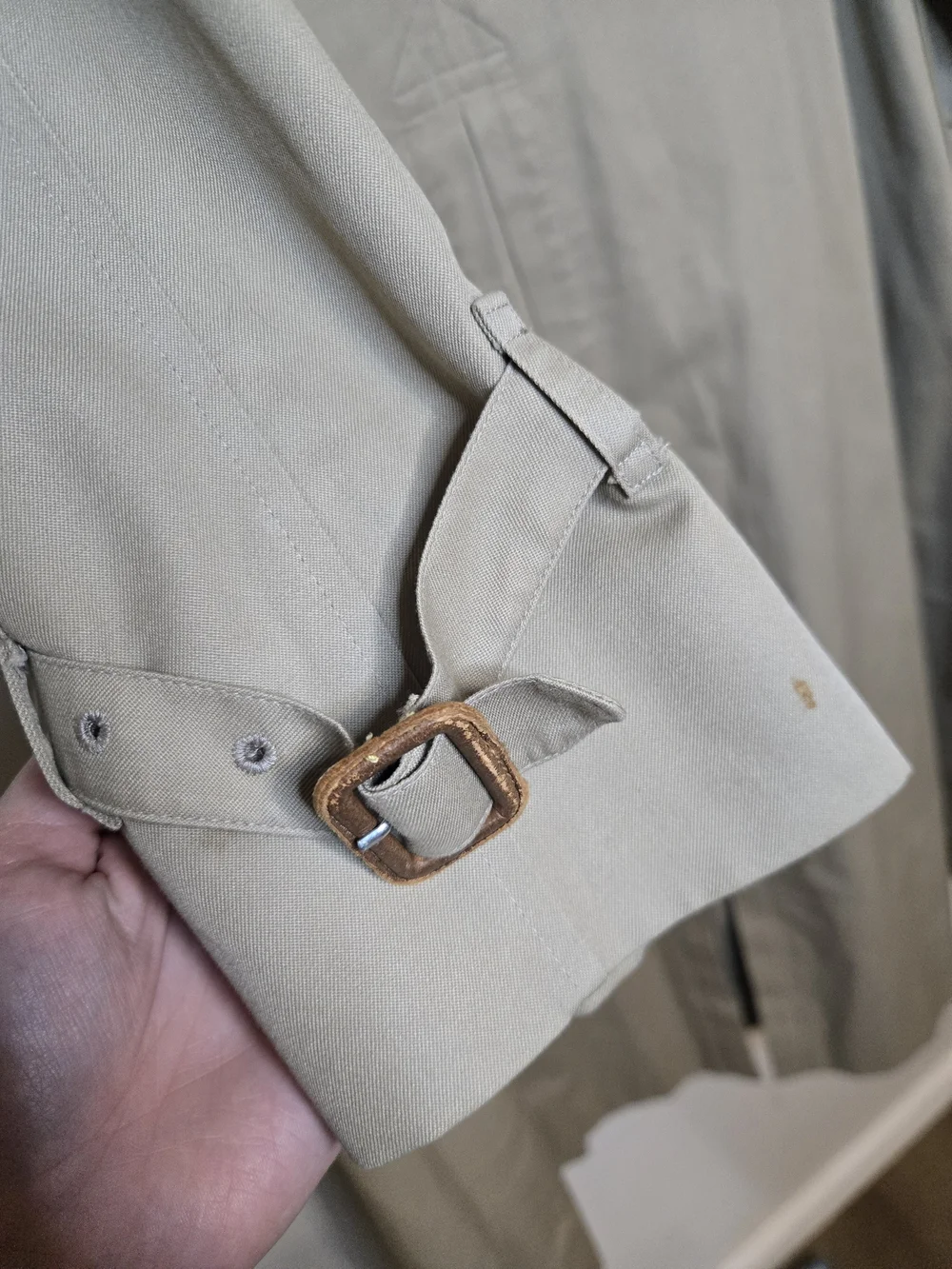 Sold! Vintage 1980 Burberry's Beige Classic Trench Coat Womens Size 12 Long - Picture 7 of 9